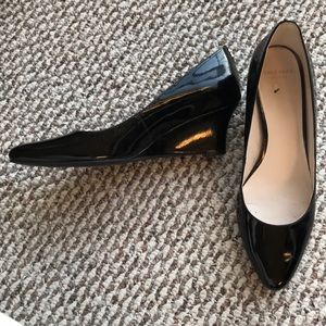 Cole Haan Black Wedge Shoes patent leather 8 1/2B